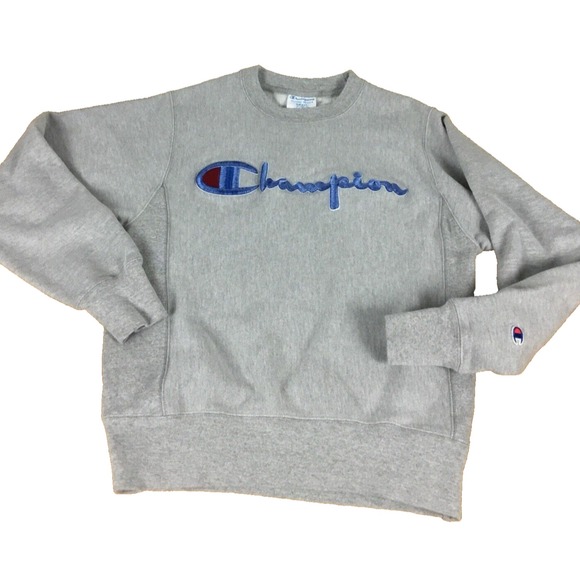 Champion Other - Champion Reverse Weave Sweatshirt‎ Mens Small Gray Embroidered Script Logo GF70